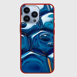 Чехол для iPhone 13 Pro Водяные наносоты, цвет: 3D-красный