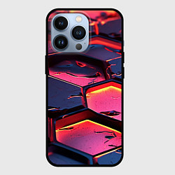 Чехол для iPhone 13 Pro Розовые наносоты, цвет: 3D-черный