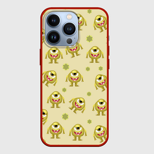 Чехол iPhone 13 Pro Монстр, милый одноглазый зверь / 3D-Красный – фото 1