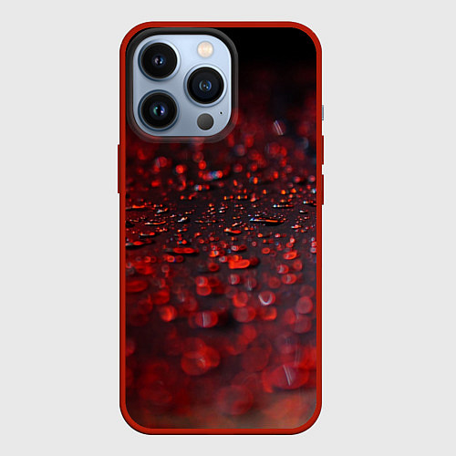 Чехол iPhone 13 Pro Капли алого дождя / 3D-Красный – фото 1