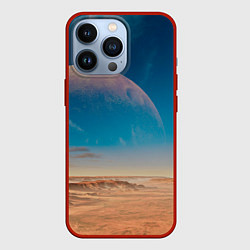 Чехол для iPhone 13 Pro Пустыня и очертания планеты, цвет: 3D-красный