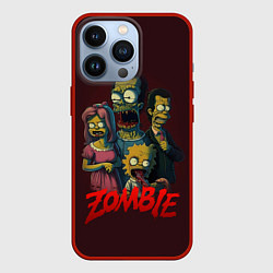 Чехол для iPhone 13 Pro Симпсоны зомби, цвет: 3D-красный