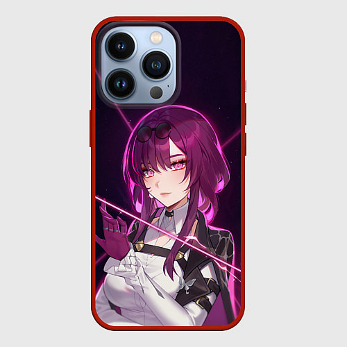 Чехол iPhone 13 Pro Кафка на фоне звёздного неба / 3D-Красный – фото 1