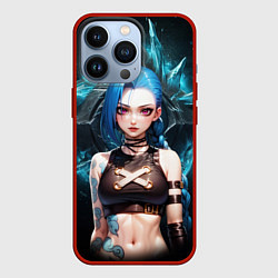 Чехол для iPhone 13 Pro Jinx arcane league of legends, цвет: 3D-красный