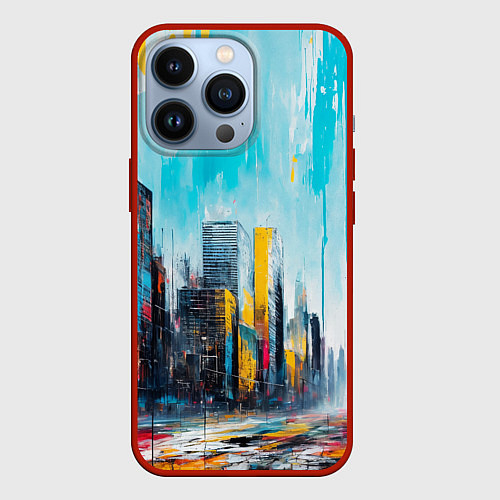 Чехол iPhone 13 Pro Палитра города / 3D-Красный – фото 1