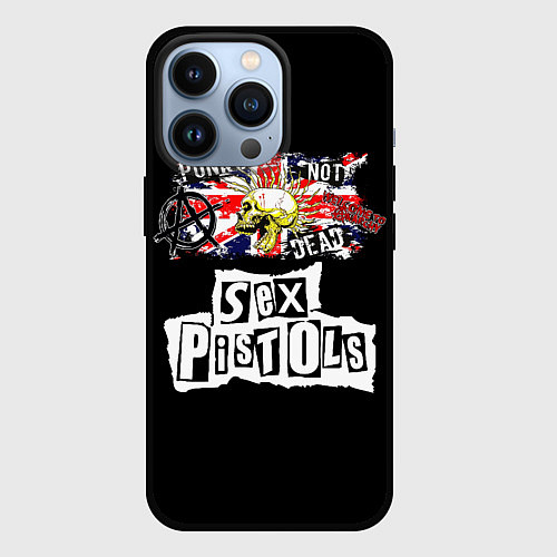 Чехол iPhone 13 Pro Sex Pistols - punks not dead / 3D-Черный – фото 1
