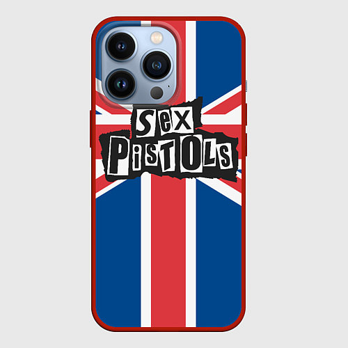Чехол iPhone 13 Pro Sex Pistols - панк рок / 3D-Красный – фото 1