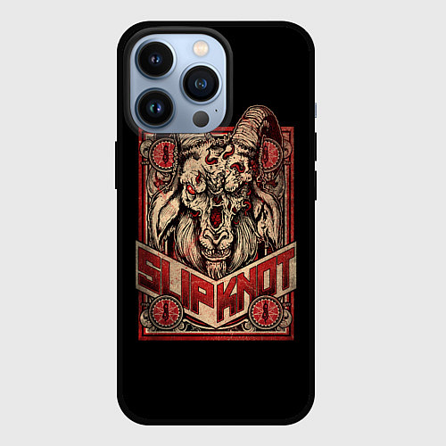 Чехол iPhone 13 Pro Slipknot - Бафомет / 3D-Черный – фото 1