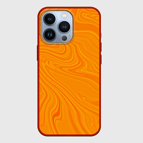 Чехол iPhone 13 Pro Абстракция оранжевый / 3D-Красный – фото 1
