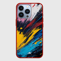 Чехол для iPhone 13 Pro Разлив акварели, цвет: 3D-красный