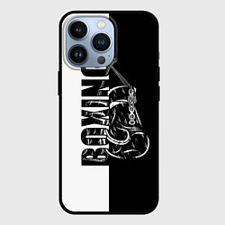 Чехол для iPhone 13 Pro Boxing чёрно-белое, цвет: 3D-черный