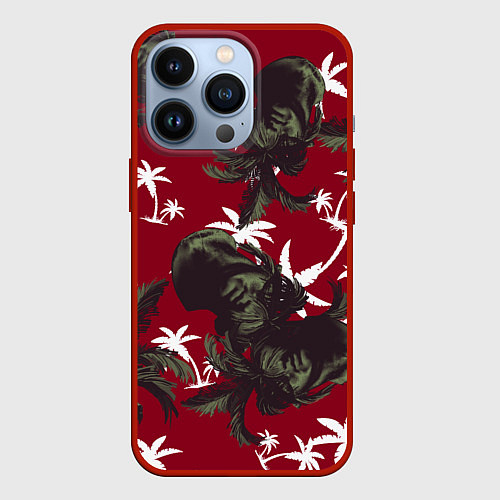 Чехол iPhone 13 Pro Пальмы и Давид Микеланджело / 3D-Красный – фото 1