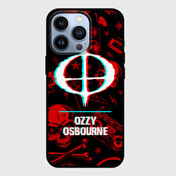 Чехол для iPhone 13 Pro Ozzy Osbourne rock glitch, цвет: 3D-черный