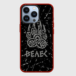 Чехол для iPhone 13 Pro Велес лапа медведя, цвет: 3D-красный