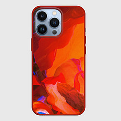Чехол для iPhone 13 Pro Красно-оранжевый камень, цвет: 3D-красный