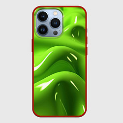 Чехол для iPhone 13 Pro Зеленая слизь, цвет: 3D-красный