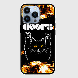 Чехол для iPhone 13 Pro The Doors рок кот и огонь, цвет: 3D-черный