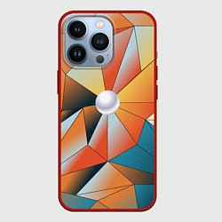 Чехол для iPhone 13 Pro Жемчужина - градиент из полигональных треугольнико, цвет: 3D-красный