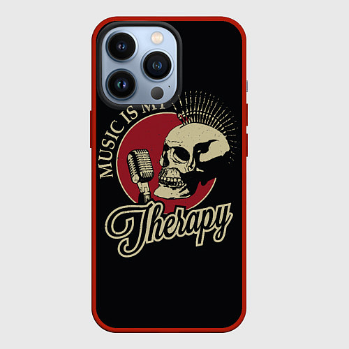 Чехол iPhone 13 Pro Музыка моя терапия / 3D-Красный – фото 1