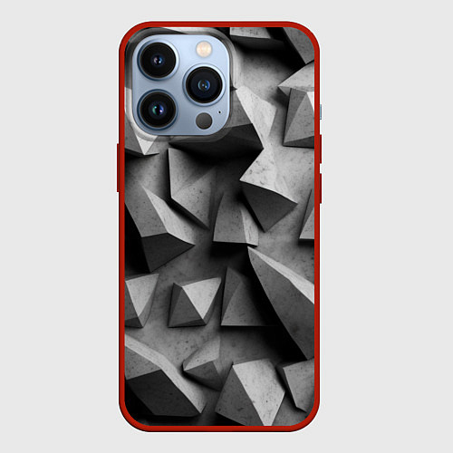 Чехол iPhone 13 Pro Белокаменный паттерн / 3D-Красный – фото 1