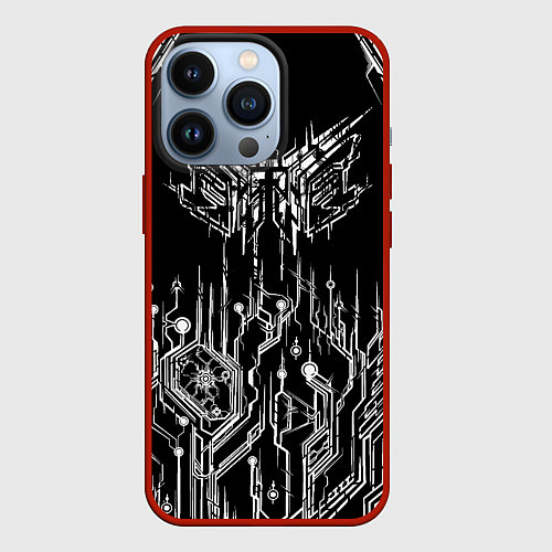 Чехол iPhone 13 Pro Киберпанк-модерн / 3D-Красный – фото 1