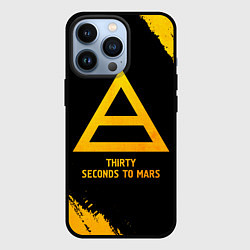 Чехол для iPhone 13 Pro Thirty Seconds to Mars - gold gradient, цвет: 3D-черный