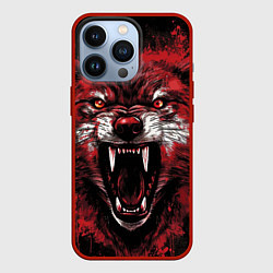 Чехол для iPhone 13 Pro Red wolf, цвет: 3D-красный