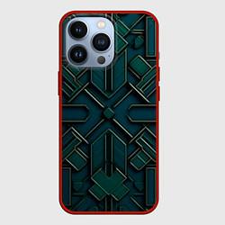 Чехол для iPhone 13 Pro Металлический паттерн, цвет: 3D-красный