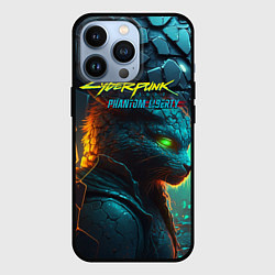 Чехол для iPhone 13 Pro Сyberpunk 2077 phantom liberty cat, цвет: 3D-черный