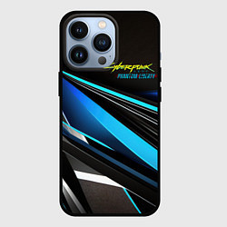 Чехол для iPhone 13 Pro Cyberpunk 2077 phantom liberty black blue abstract, цвет: 3D-черный