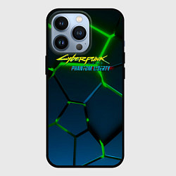 Чехол для iPhone 13 Pro Cyberpunk 2077 phantom liberty green neon, цвет: 3D-черный