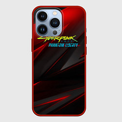 Чехол для iPhone 13 Pro Cyberpunk 2077 phantom liberty red black logo, цвет: 3D-красный