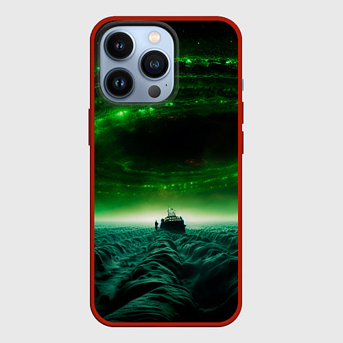 Чехол iPhone 13 Pro Космический шторм / 3D-Красный – фото 1