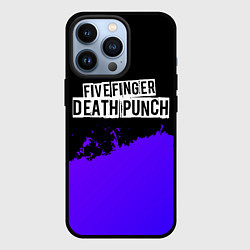 Чехол для iPhone 13 Pro Five Finger Death Punch purple grunge, цвет: 3D-черный