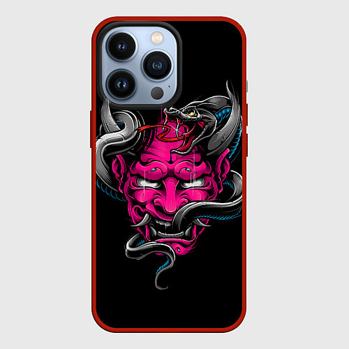 Чехол iPhone 13 Pro Demon with snake / 3D-Красный – фото 1