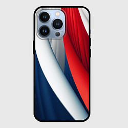 Чехол для iPhone 13 Pro Белая синяя красная абстракция, цвет: 3D-черный