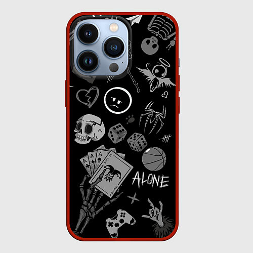 Чехол iPhone 13 Pro Sad art / 3D-Красный – фото 1