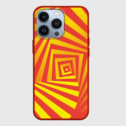 Чехол iPhone 13 Pro Оптическая иллюзия вглубь / 3D-Красный – фото 1