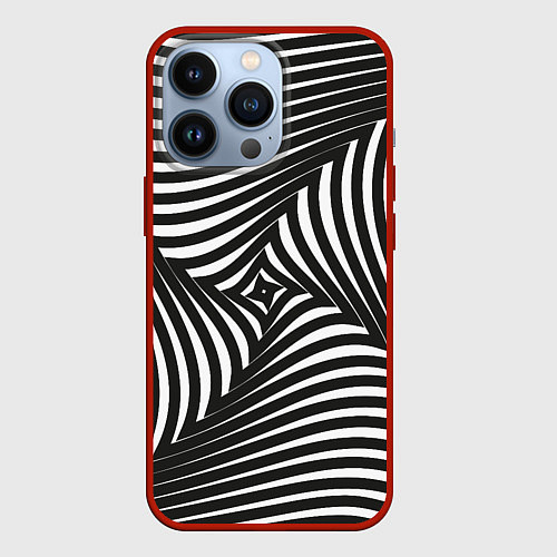Чехол iPhone 13 Pro Оптическая иллюзия водоворот / 3D-Красный – фото 1