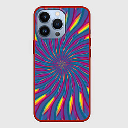 Чехол для iPhone 13 Pro Оптическая иллюзия веер, цвет: 3D-красный