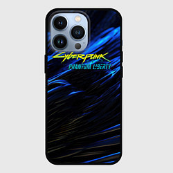 Чехол для iPhone 13 Pro Black blue cyberpunk phantom liberty, цвет: 3D-черный