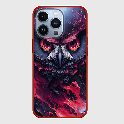 Чехол iPhone 13 Pro Сова взгляд краска / 3D-Красный – фото 1