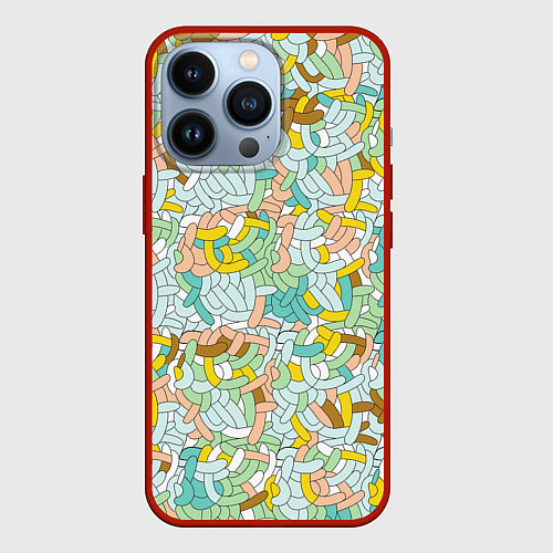 Чехол iPhone 13 Pro Rope pattern / 3D-Красный – фото 1