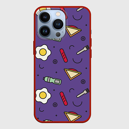 Чехол iPhone 13 Pro Eggs breakfast / 3D-Красный – фото 1