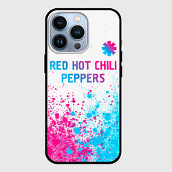 Чехол для iPhone 13 Pro Red Hot Chili Peppers neon gradient style: символ, цвет: 3D-черный