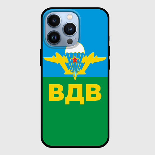 Чехол iPhone 13 Pro ВДВ - символика / 3D-Черный – фото 1