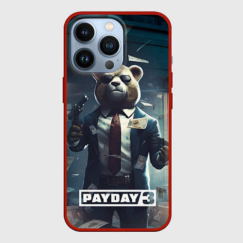 Чехол iPhone 13 Pro Payday 3 bear / 3D-Красный – фото 1