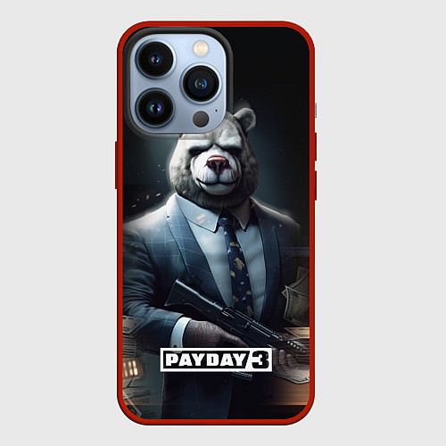 Чехол iPhone 13 Pro Payday3 bear / 3D-Красный – фото 1