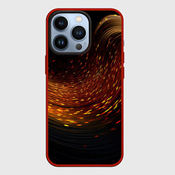 Чехол для iPhone 13 Pro Фон темное золото, цвет: 3D-красный