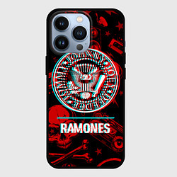 Чехол для iPhone 13 Pro Ramones rock glitch, цвет: 3D-черный